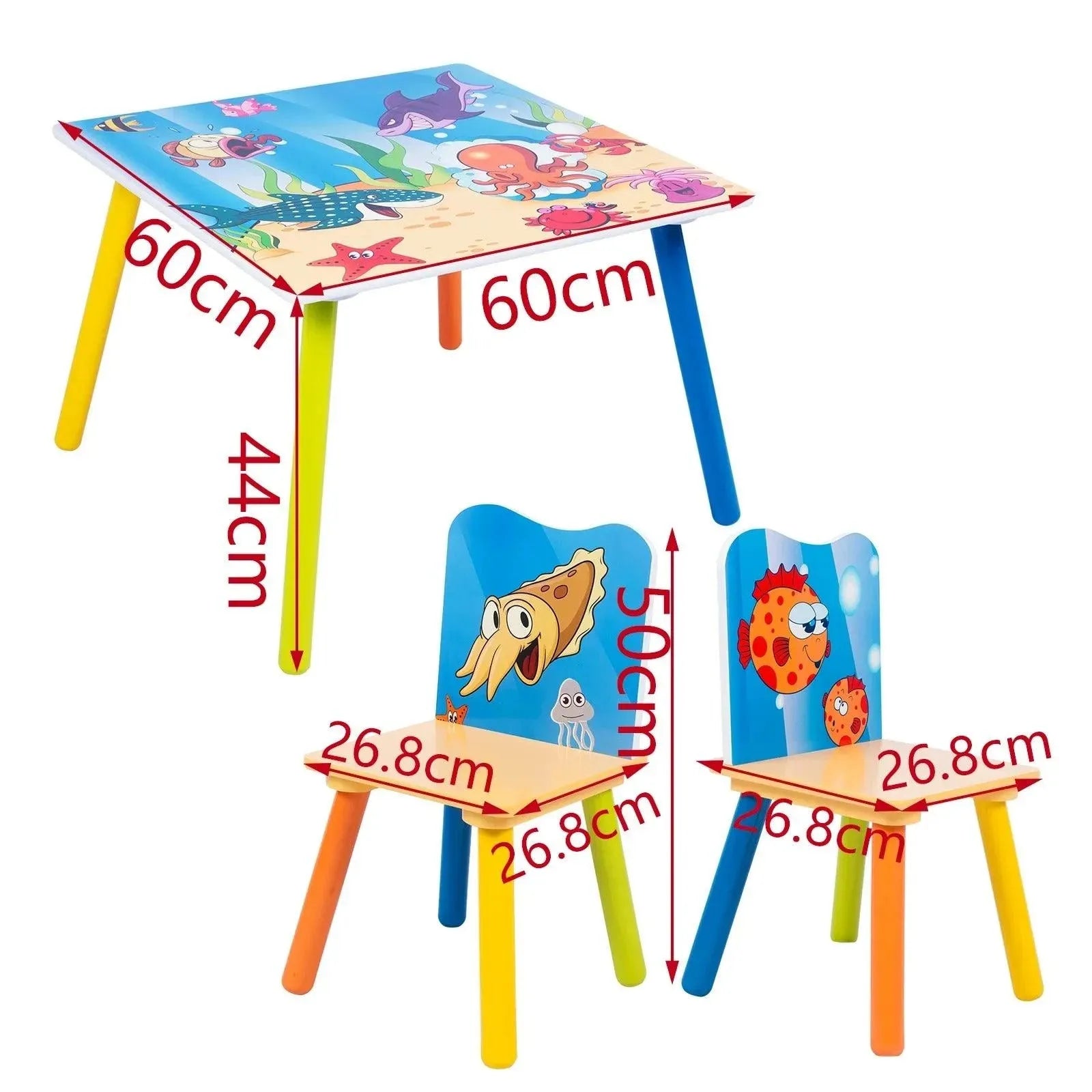 Feronza™ Houten Kinderbureau met 2 Stoelen – Set voor Peuters, Perfect voor Studie en Creatieve Activiteiten - Feronza