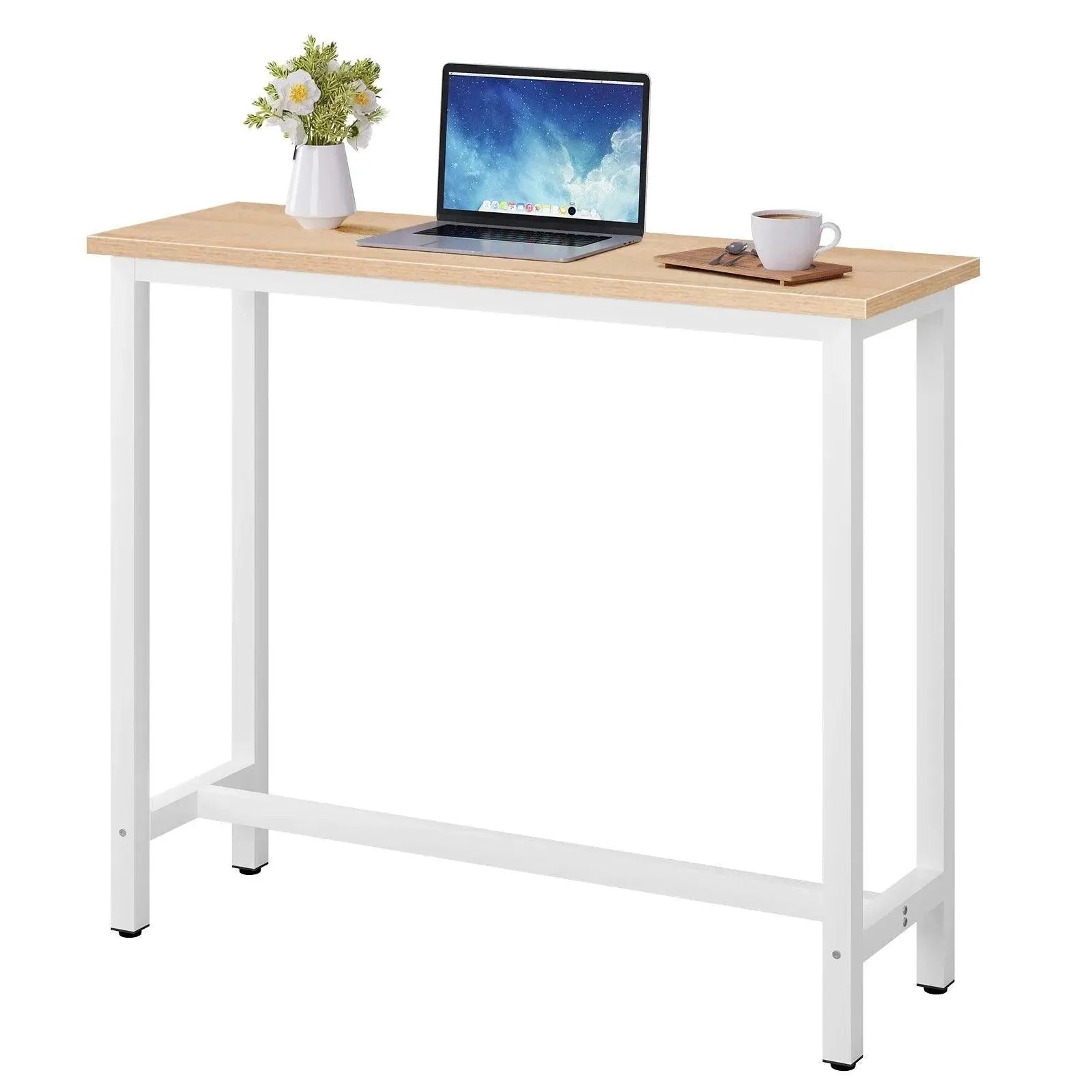 Feronza™ Keuken Bar Tafel 120x40x100cm met Voetsteun en Stalen Poten voor Eetkamer en Woonkamer - Feronza