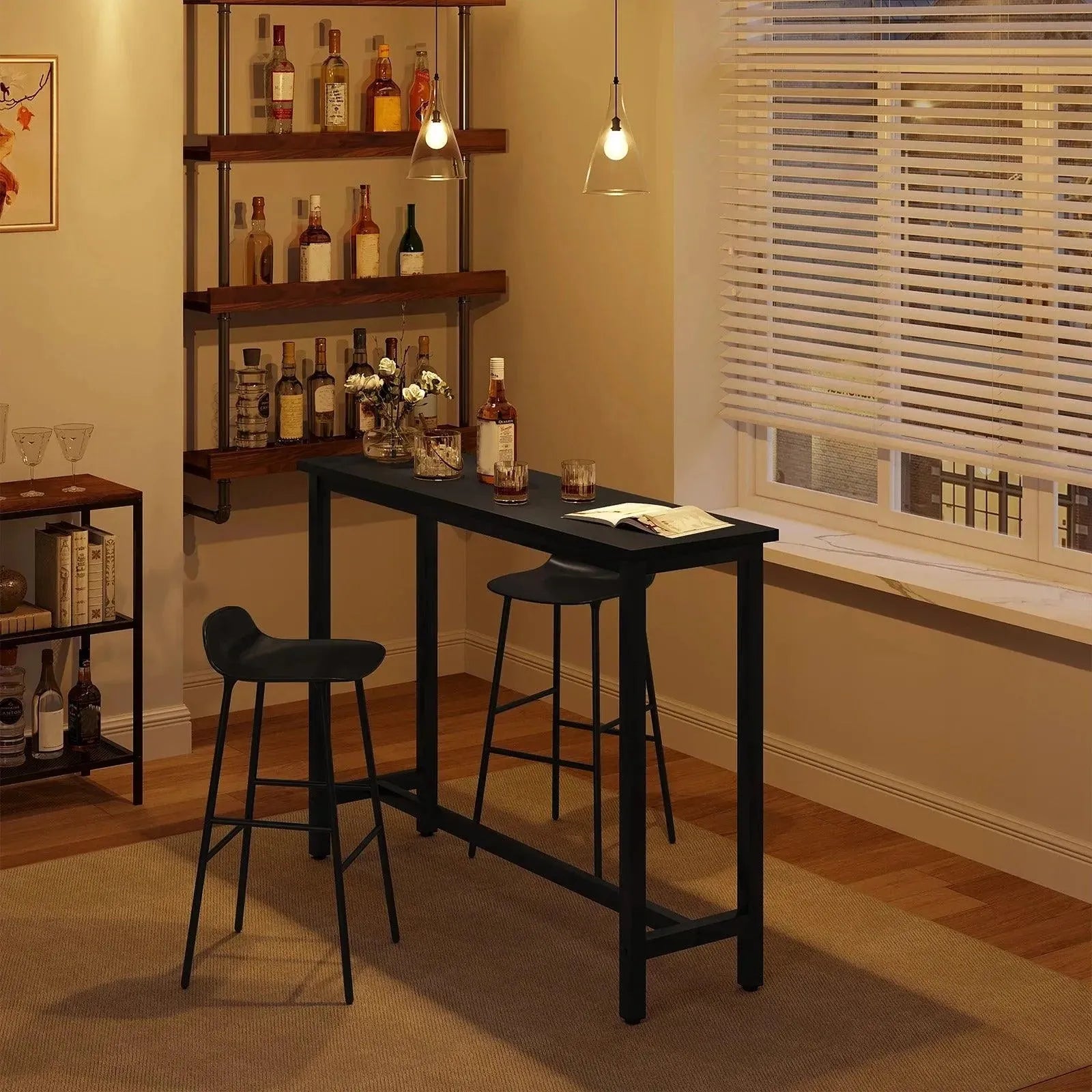 Feronza™ Keukenbar Tafel - Multifunctionele Eettafel met Metalen Frame - Feronza