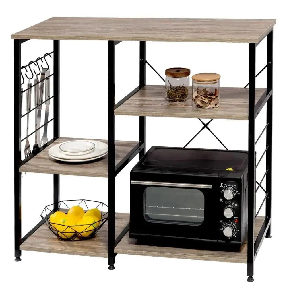 Feronza™ Keukenrek met 5 planken – Vrijstaande opbergeenheid van hout en staal - Feronza