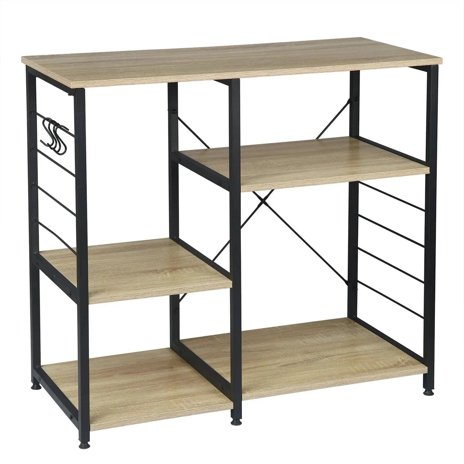 Feronza™ Keukenrek met 5 planken – Vrijstaande opbergeenheid van hout en staal - Feronza