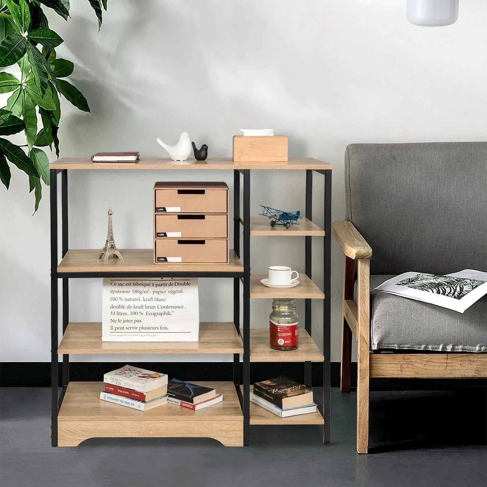 Feronza™ Keukenrek met Magnetronhouder en Multifunctionele Planken 90x40x95 cm - Feronza