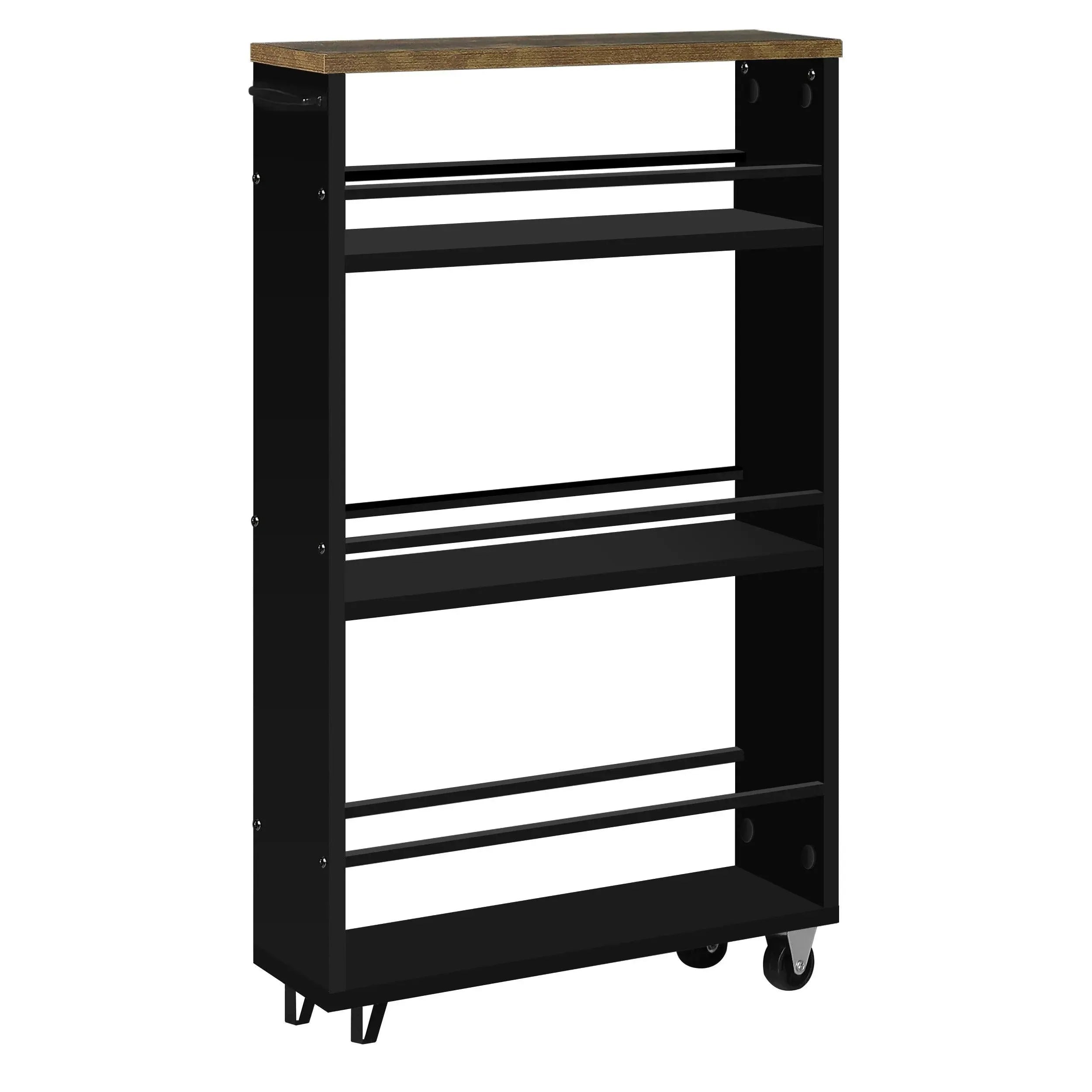 Feronza™ Keukentrolley met 3-laags Rek – Serveerwagen met Wielen en Opbergbak voor Keuken, Kantoor & Huis - Feronza