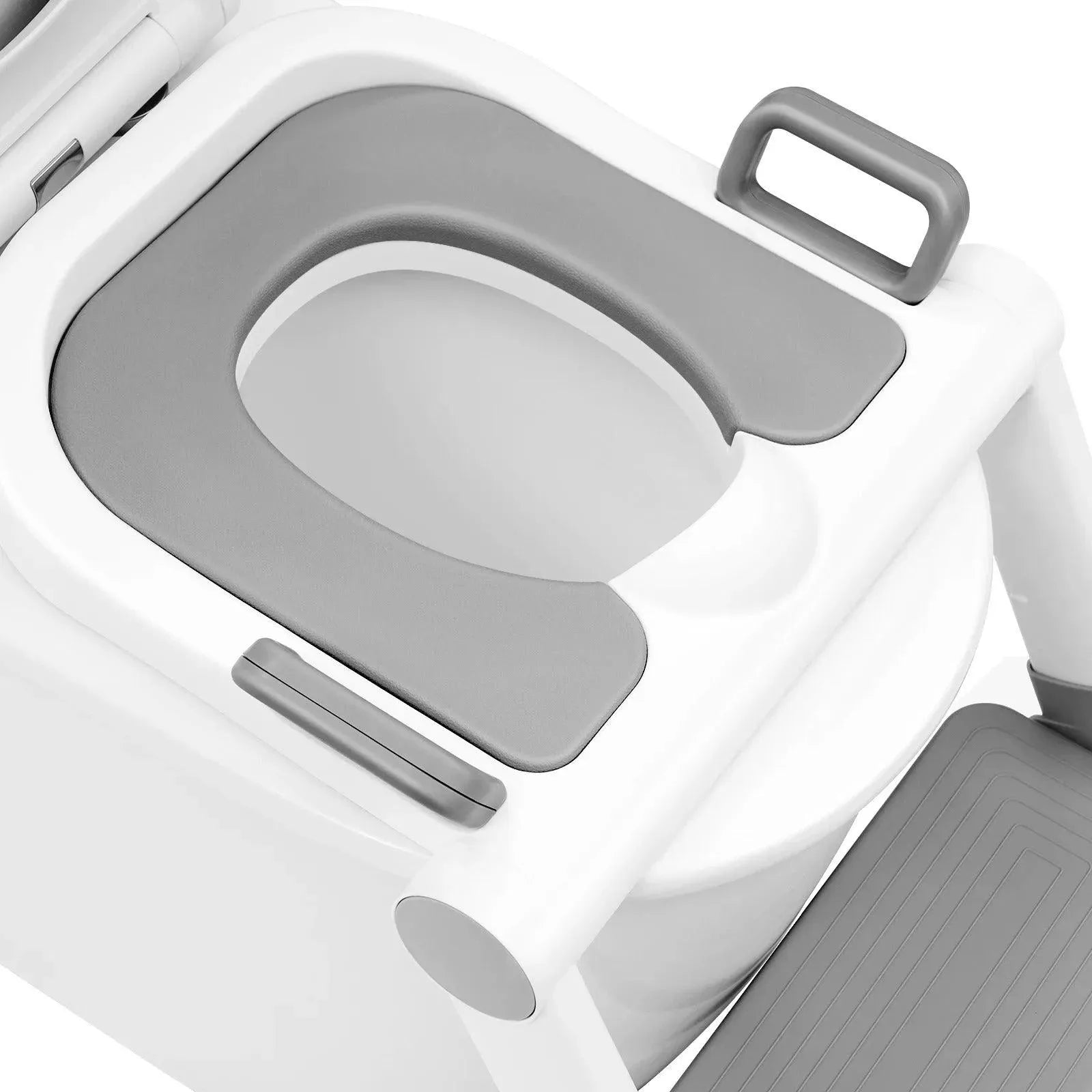 Feronza™ Kinder Toiletbril met Trap - Vouwbaar, Hoogte Verstelbaar, met Handgrepen en Zitkussen - Feronza