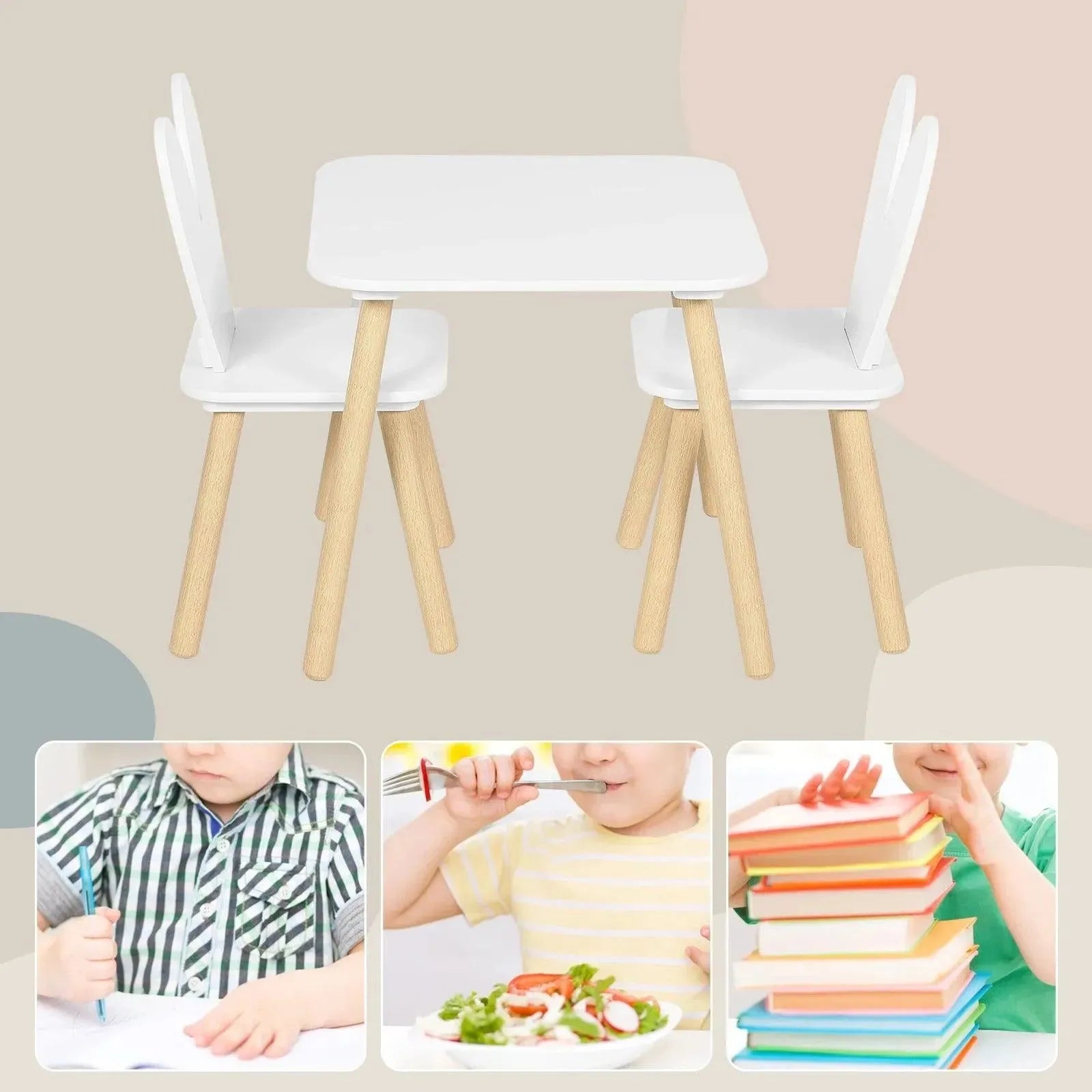 Feronza™ Kindertafel met 2 Stoelen – Activiteitenset voor Eten, Schilderen en Leren voor Peuters en Kleuters - Feronza