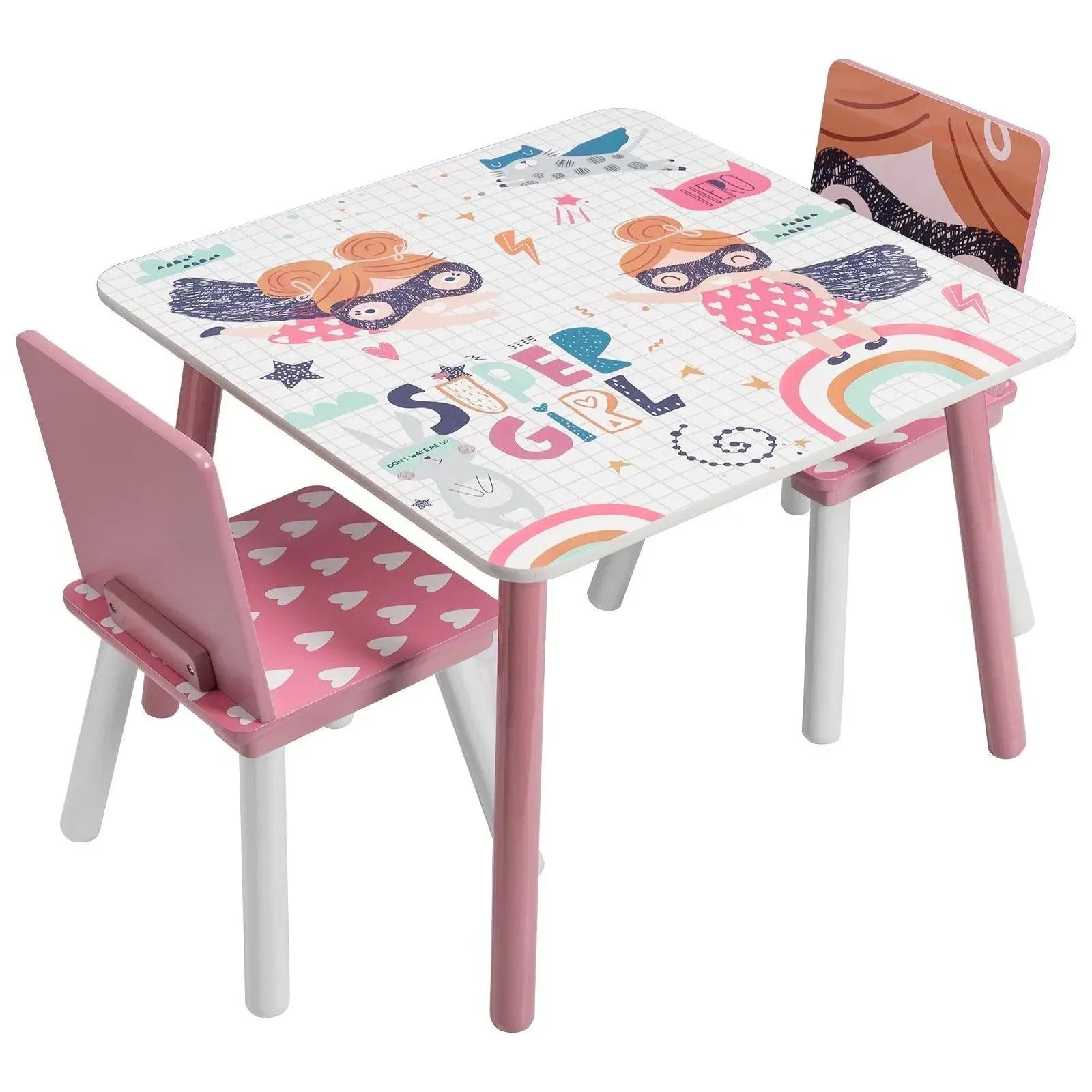 Feronza™ Kindertafel met 2 Stoelen Set voor Kinderen - Feronza