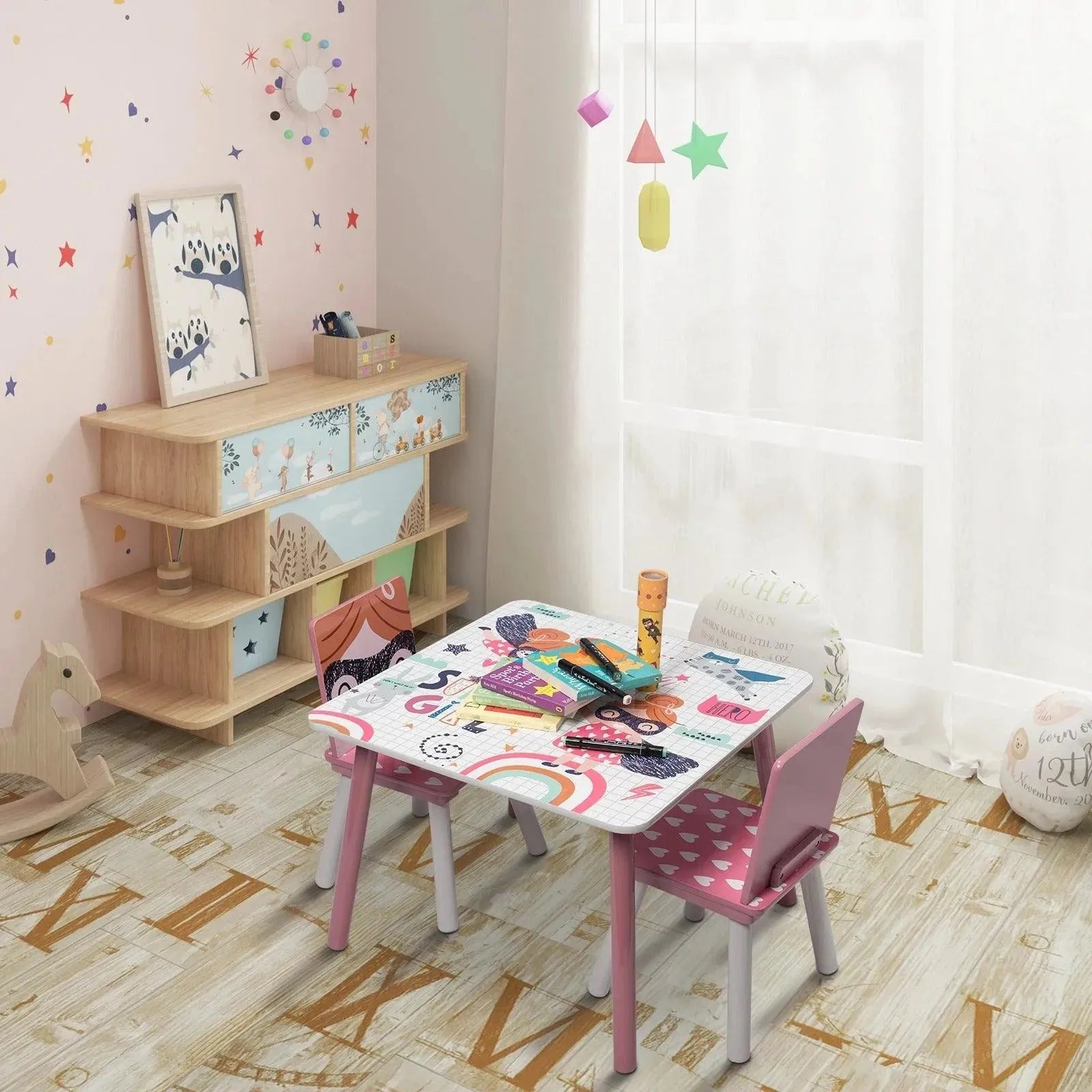 Feronza™ Kindertafel met 2 Stoelen Set voor Kinderen - Feronza
