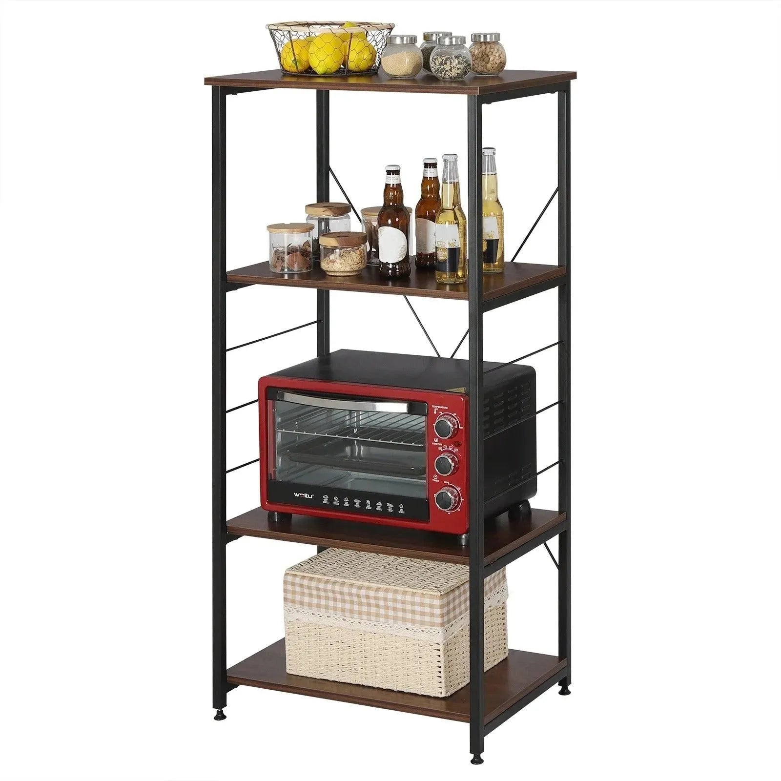 Feronza™ MDF Houten en Stalen Keukenrek 4 Laags 90x40x95 cm - Feronza