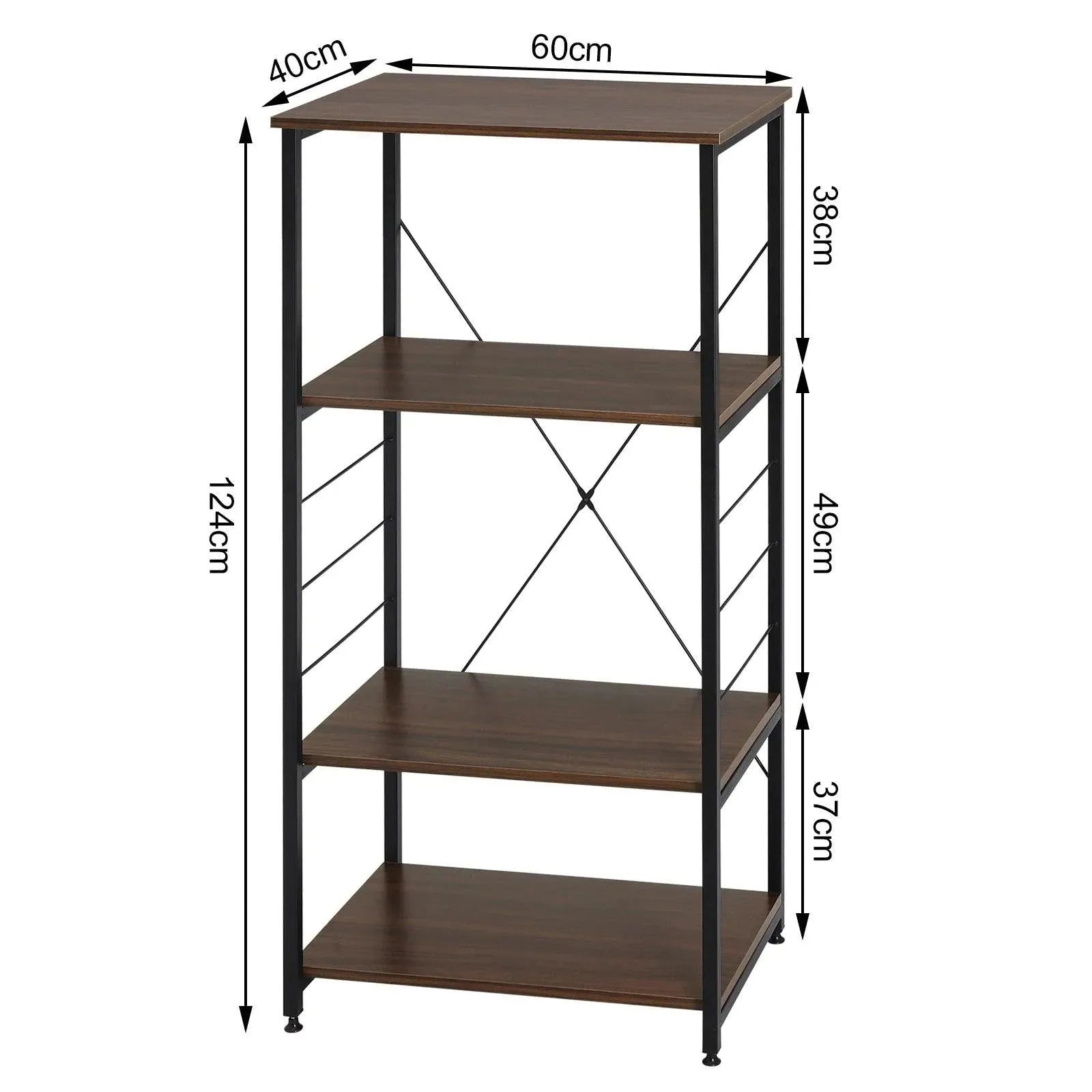 Feronza™ MDF Houten en Stalen Keukenrek 4 Laags 90x40x95 cm - Feronza