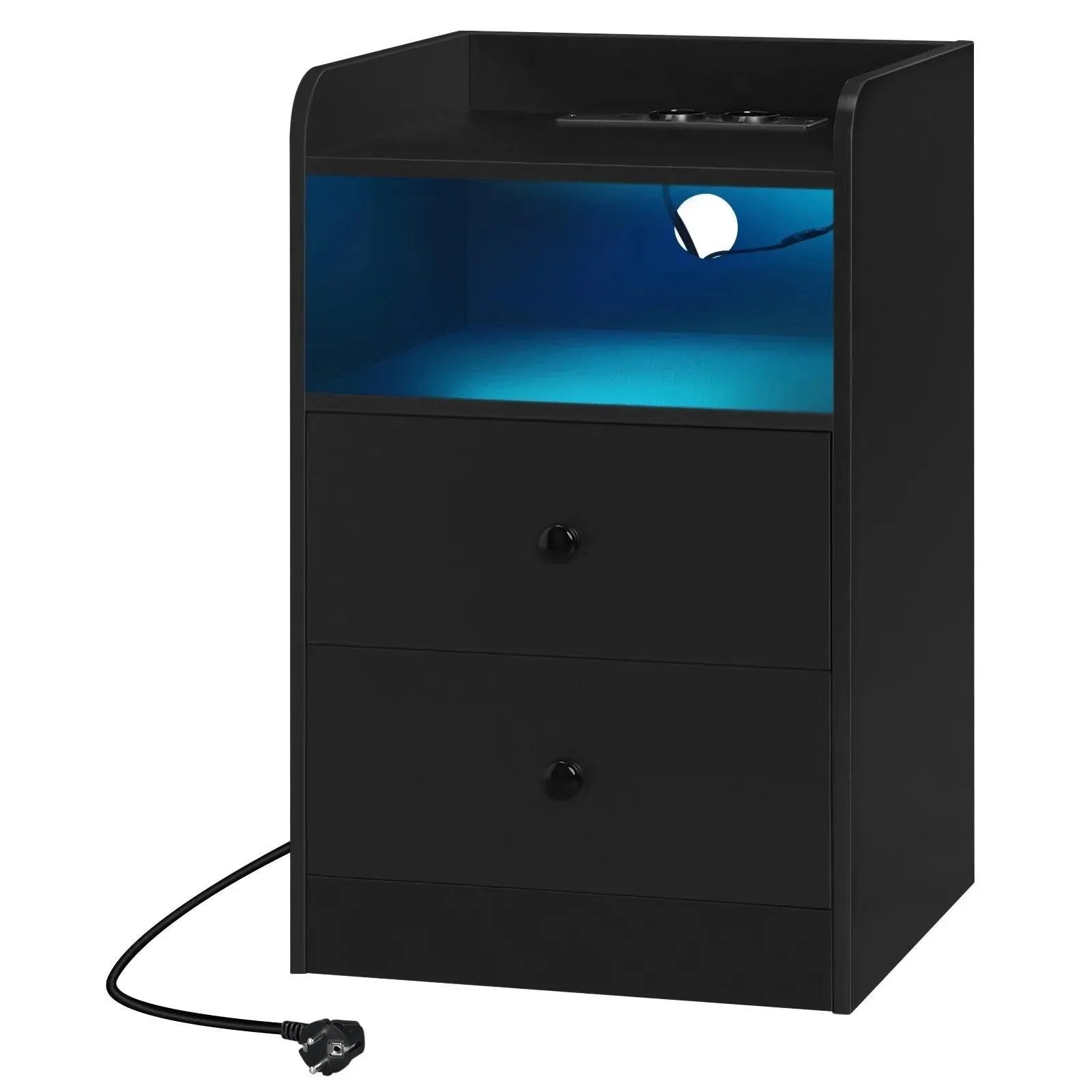 Feronza™ Nachtkastje met Oplaadstation en LED Licht - Feronza