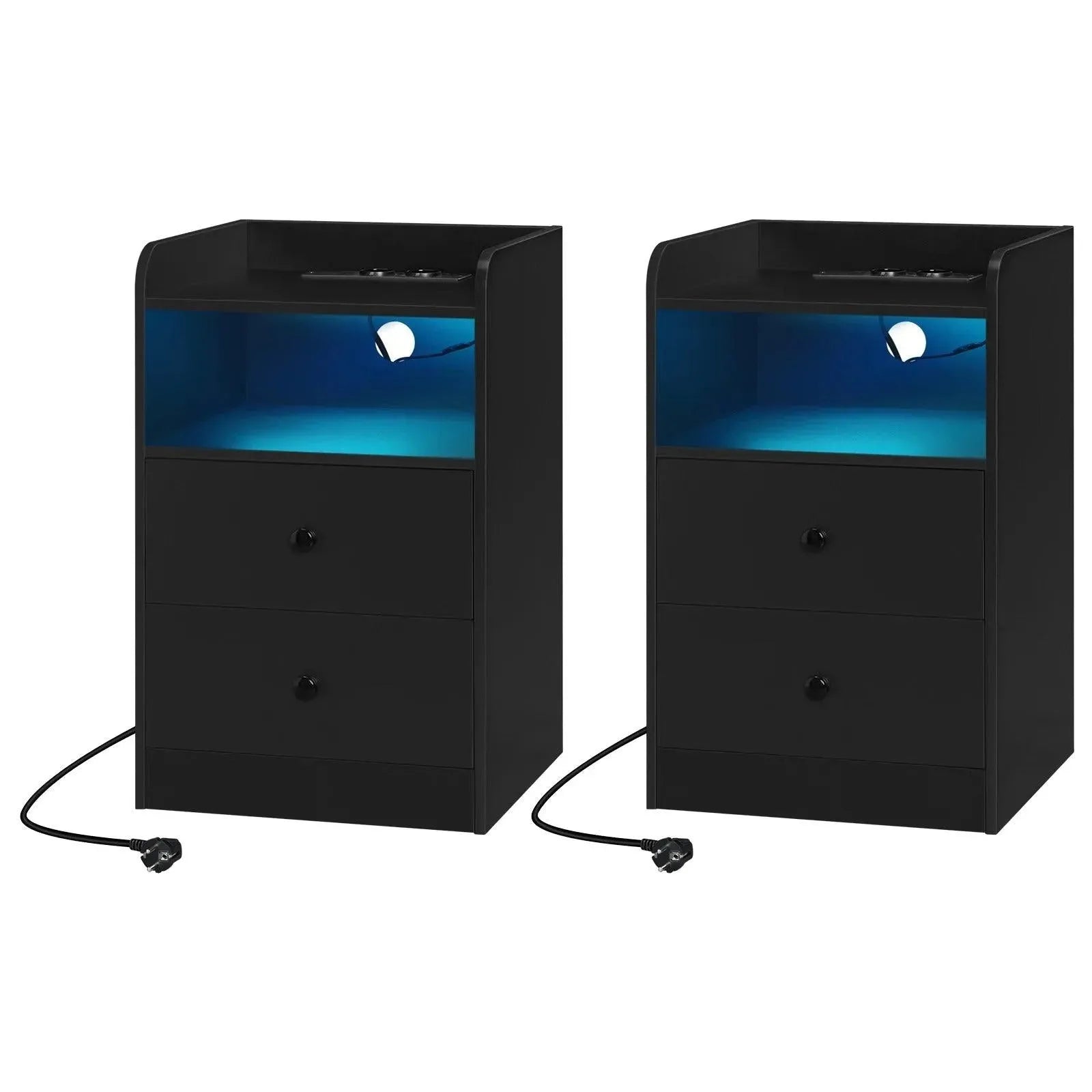 Feronza™ Nachtkastje met Oplaadstation en LED Licht - Feronza