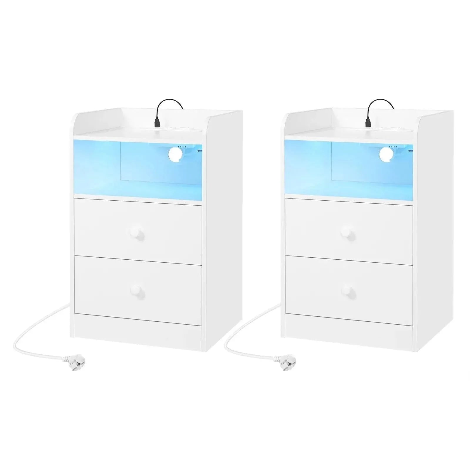 Feronza™ Nachtkastje met Oplaadstation en LED Licht - Feronza