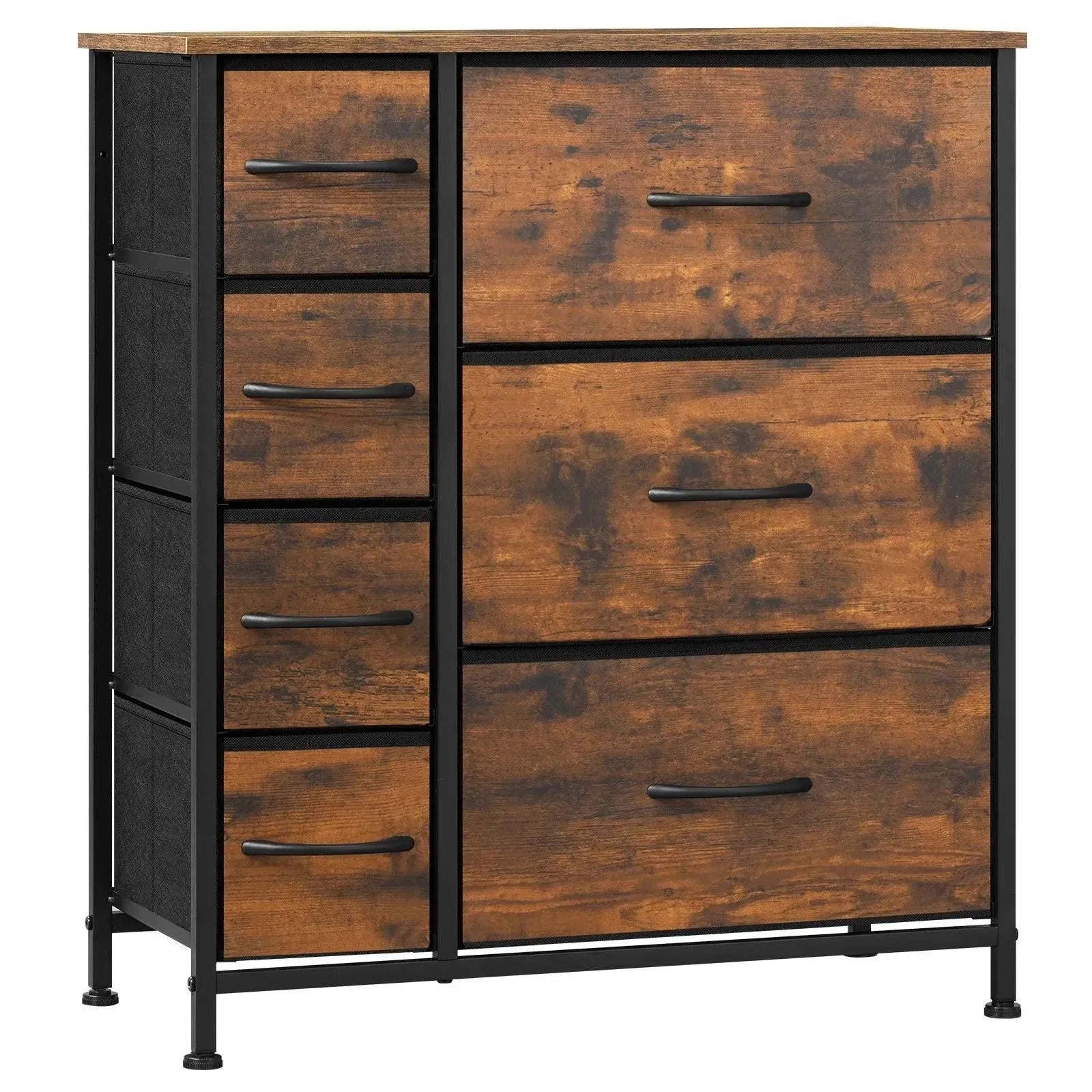 Feronza™ Opbergkast met 7 Lades – Stoffen Ladenkast met Metaal Frame voor Woonkamer, Slaapkamer, Hal - Feronza