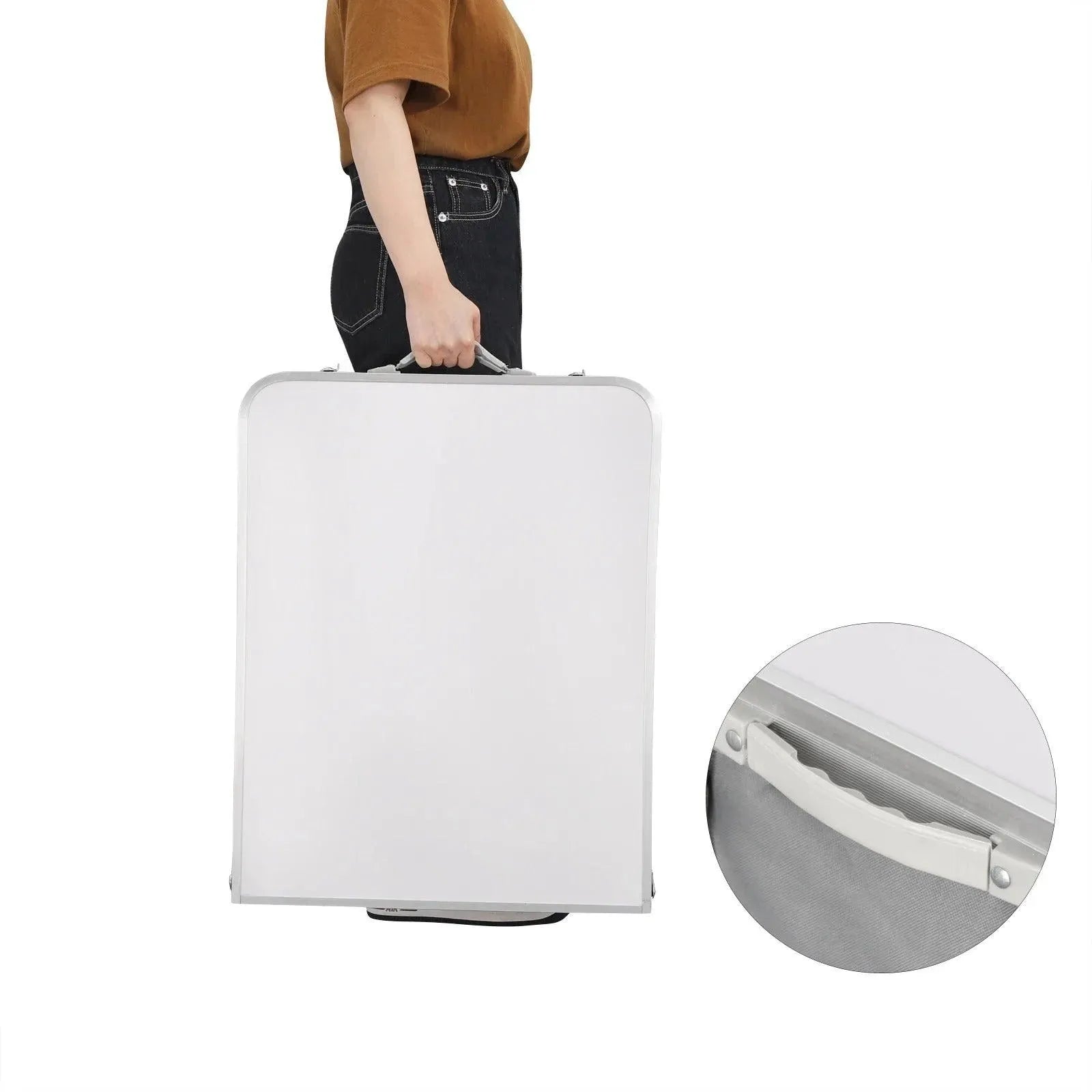 Feronza™ Opvouwbare Picknicktafel met Verstelbare Hoogte en Opbergruimte – Compacte Aluminium Campingtafel voor 4-6 Personen - Feronza