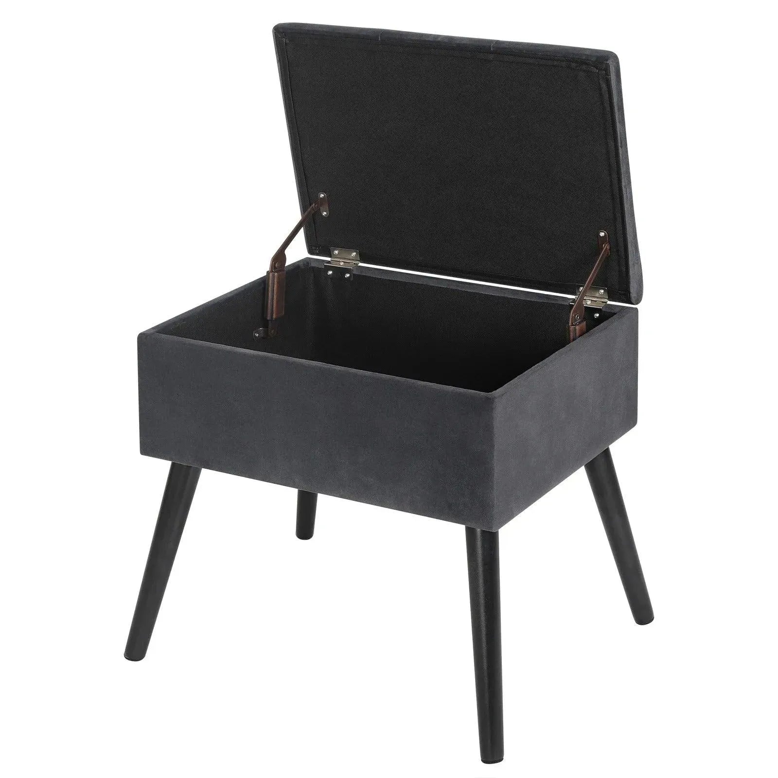 FERONZA™ Ottoman Chair Stool – Beklede Voetenbank met Velvet Bekleding, Dressing Table Kruk, Verwijderbare Hoes, Opslagruimte en Houten Poten - Feronza