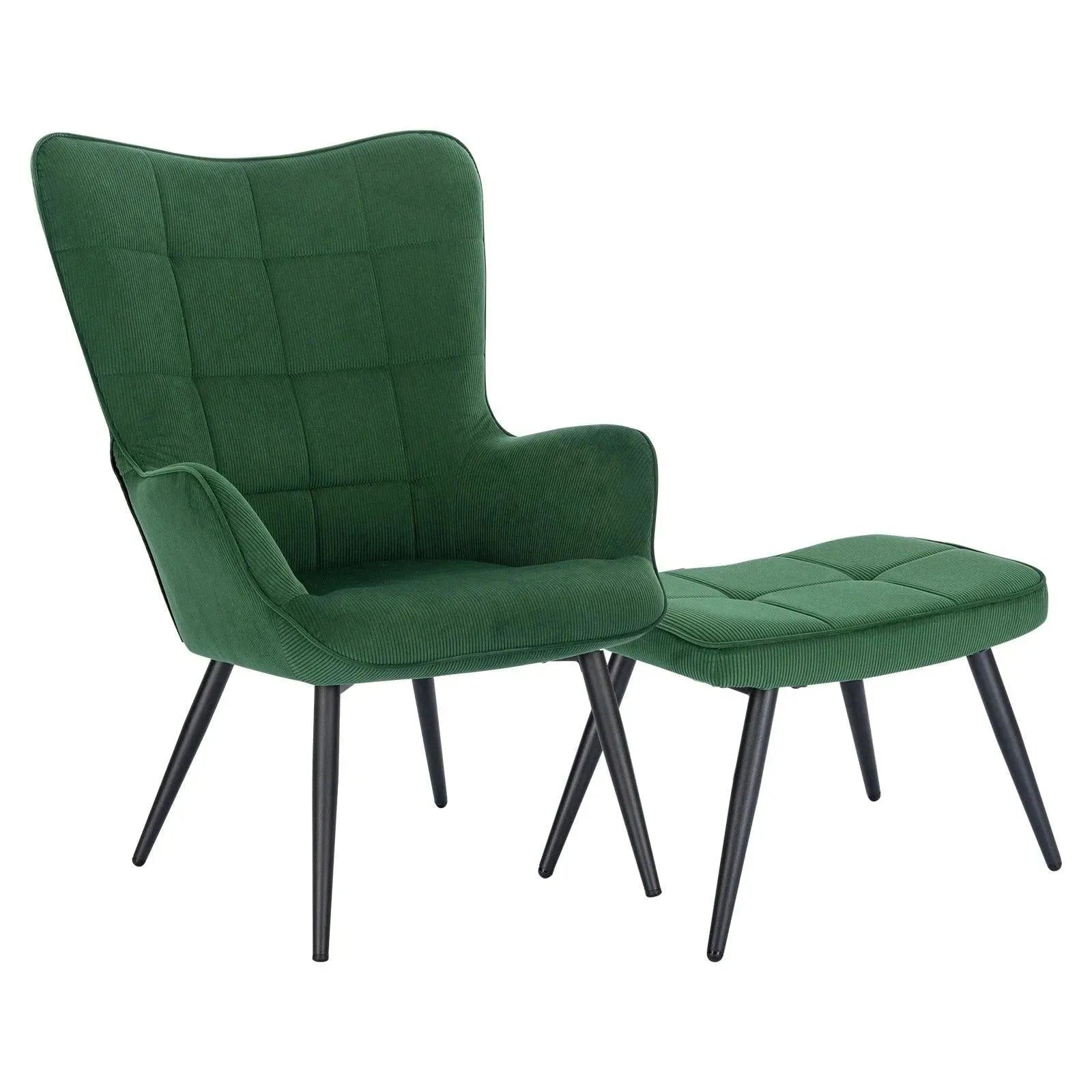 Feronza™ Relaxfauteuil met Voetenbank – Lounge Wing Chair voor Woonkamer en Kantoor - Feronza
