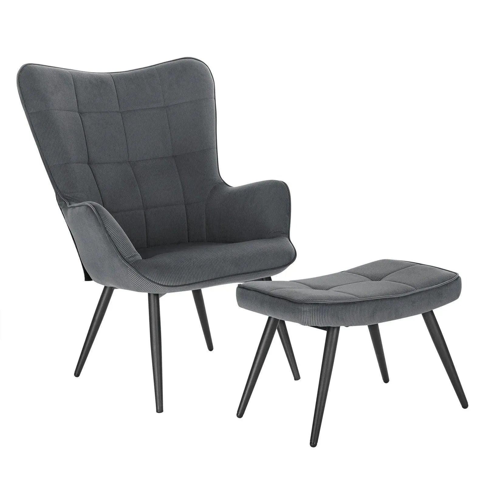 Feronza™ Relaxfauteuil met Voetenbank – Lounge Wing Chair voor Woonkamer en Kantoor - Feronza