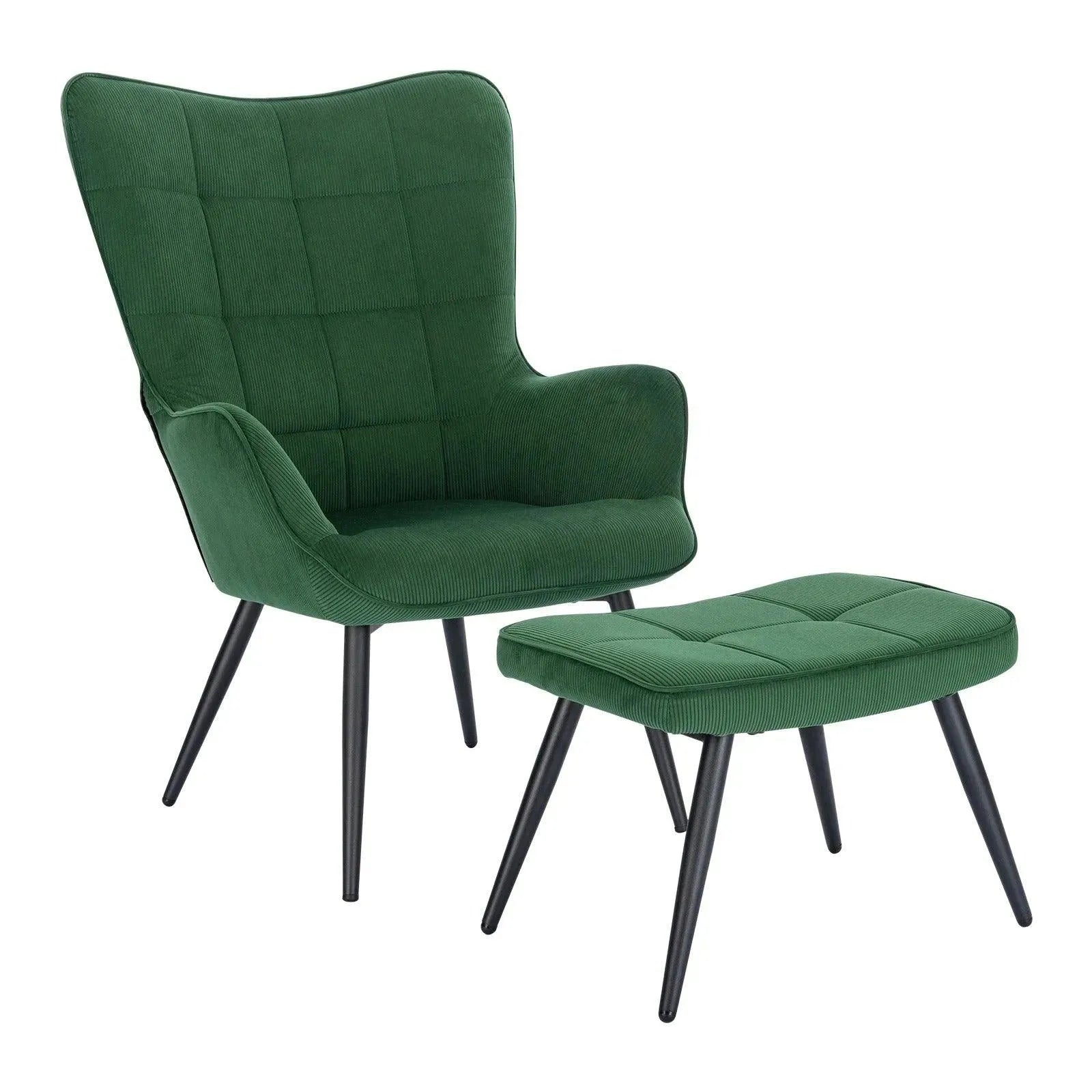 Feronza™ Relaxfauteuil met Voetenbank – Lounge Wing Chair voor Woonkamer en Kantoor - Feronza
