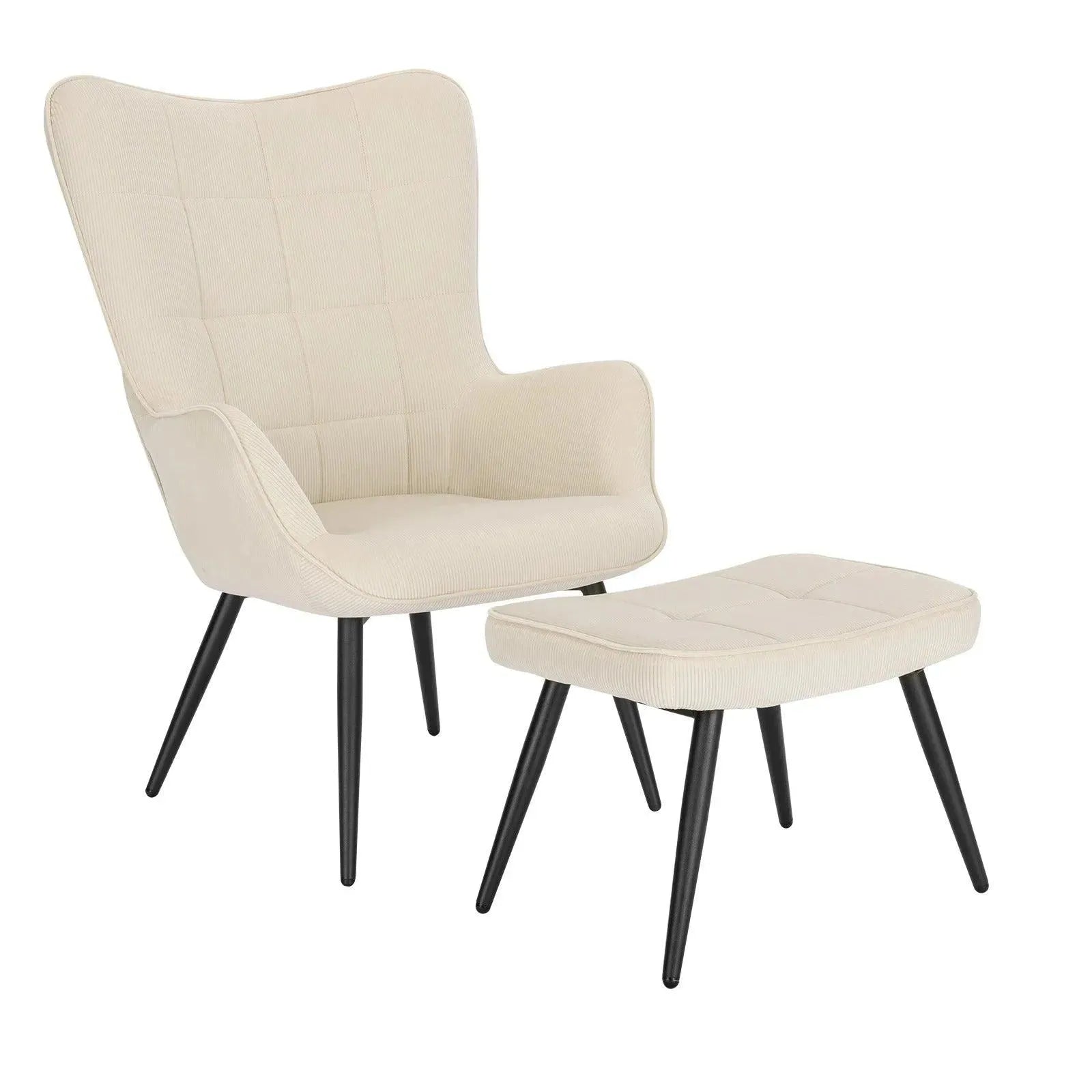 Feronza™ Relaxfauteuil met Voetenbank – Lounge Wing Chair voor Woonkamer en Kantoor - Feronza