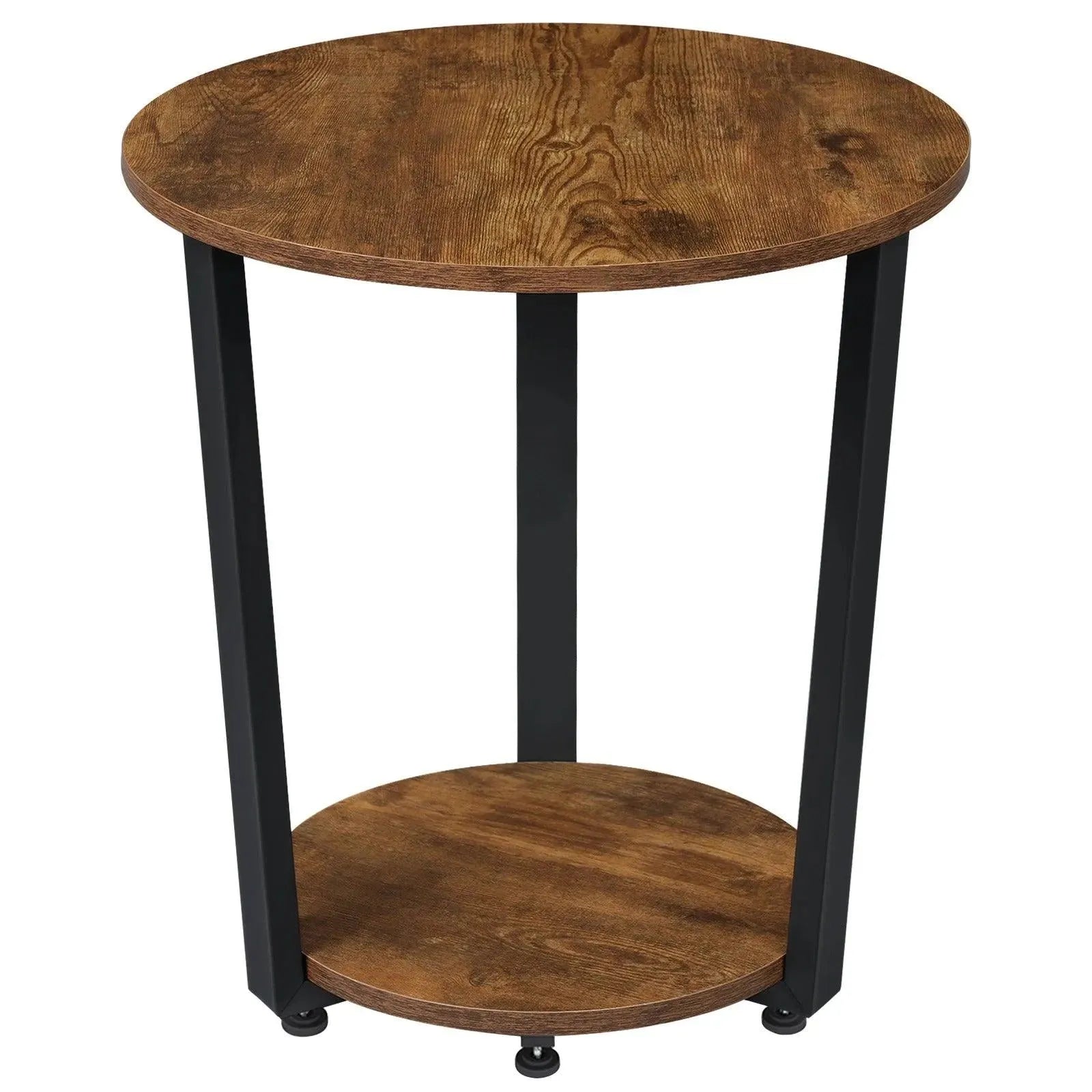Feronza™ Ronde Koffietafel - Moderne Kleine Sofa Tafel met 2 Planken, Theetafel, Nachtkastje voor Woonkamer, Slaapkamer en Bank - Feronza