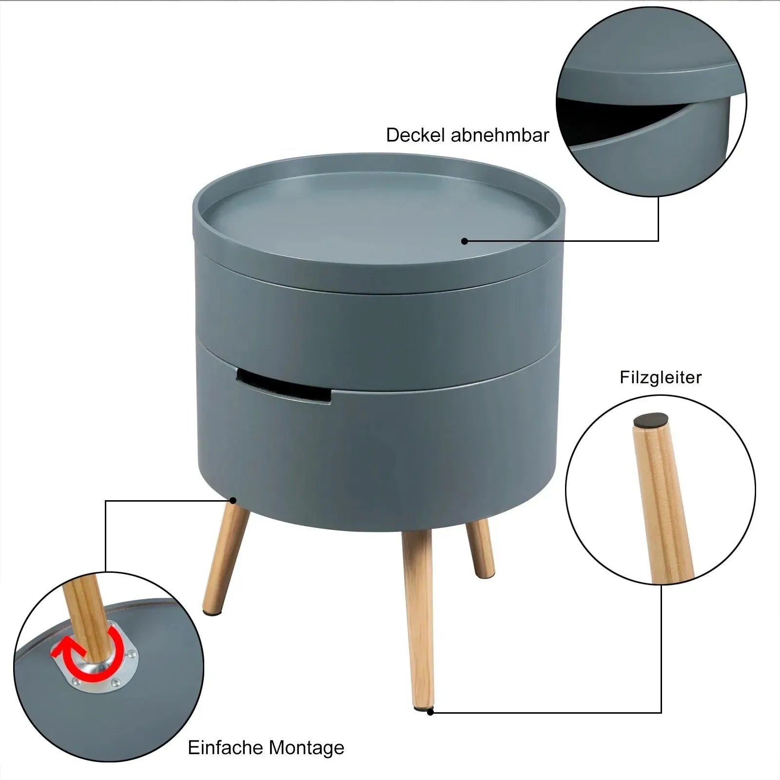 Feronza™ Ruime Nachtkast met 2 Opbergruimtes - Moderne Nachtkast voor Slaapkamer - Feronza