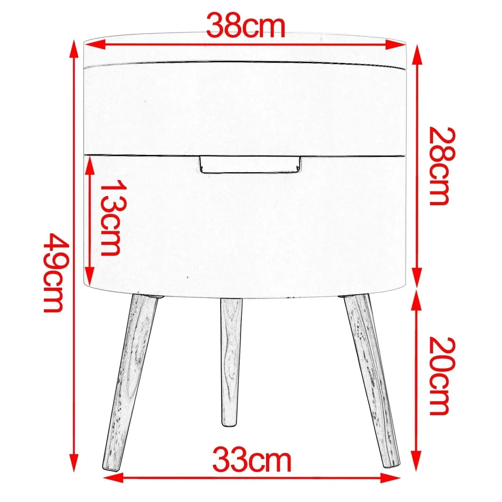 Feronza™ Ruime Nachtkast met 2 Opbergruimtes - Moderne Nachtkast voor Slaapkamer - Feronza