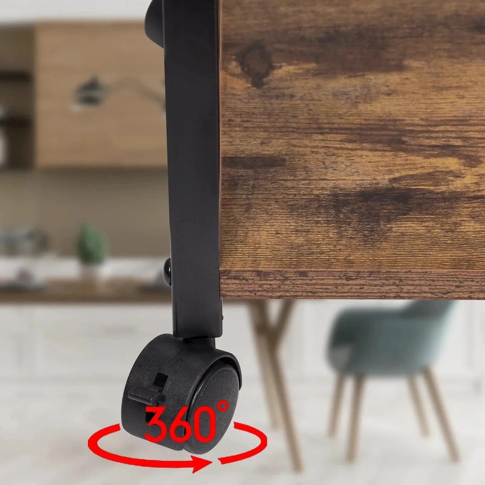 Feronza™ Serveer Keukentrolley Metalen Opslagrek met Wijnrek & Wielen - Multifunctionele Opslagkar voor Keuken & Badkamer - Feronza