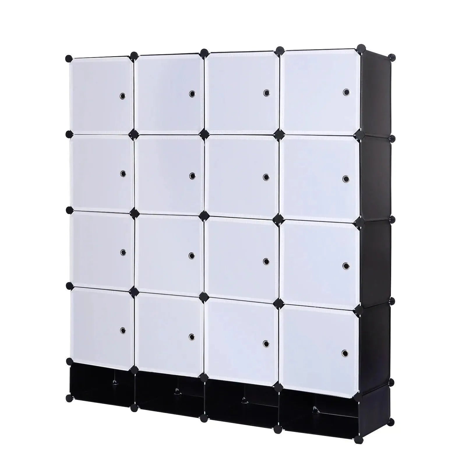 Feronza™ Set Plastic Kledingkast met 2 Kledingstangen en 14 Opbergvakken - Feronza