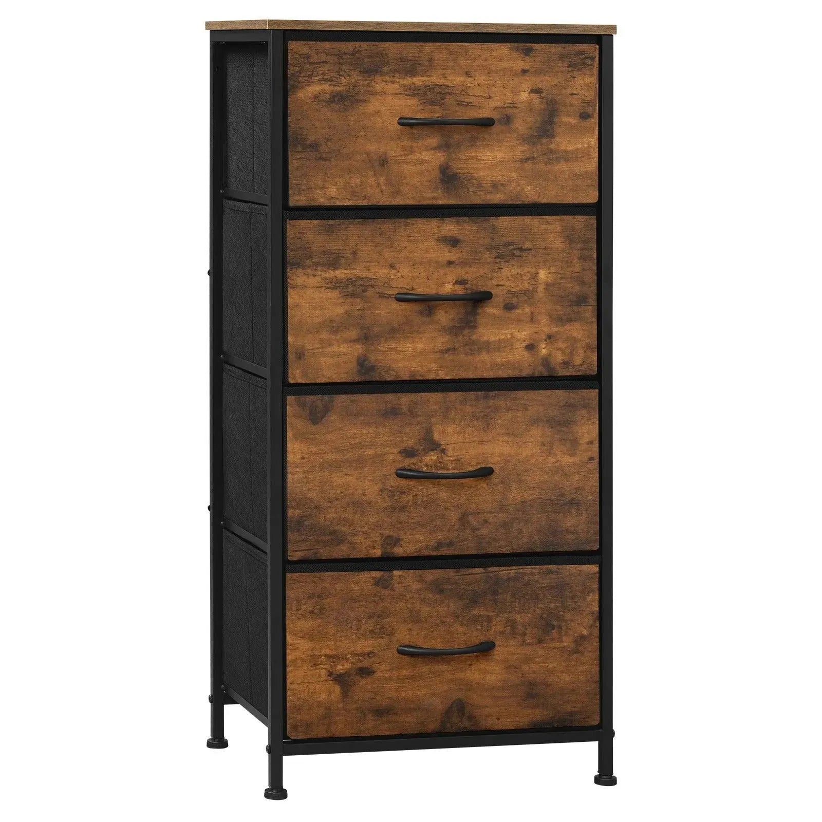 Feronza™ Smalle Ladenkast met 4 Lades – Stoffen Sideboard, Opbergruimte voor Slaapkamer, Woonkamer, Hal en Thuisorganisatie - Feronza