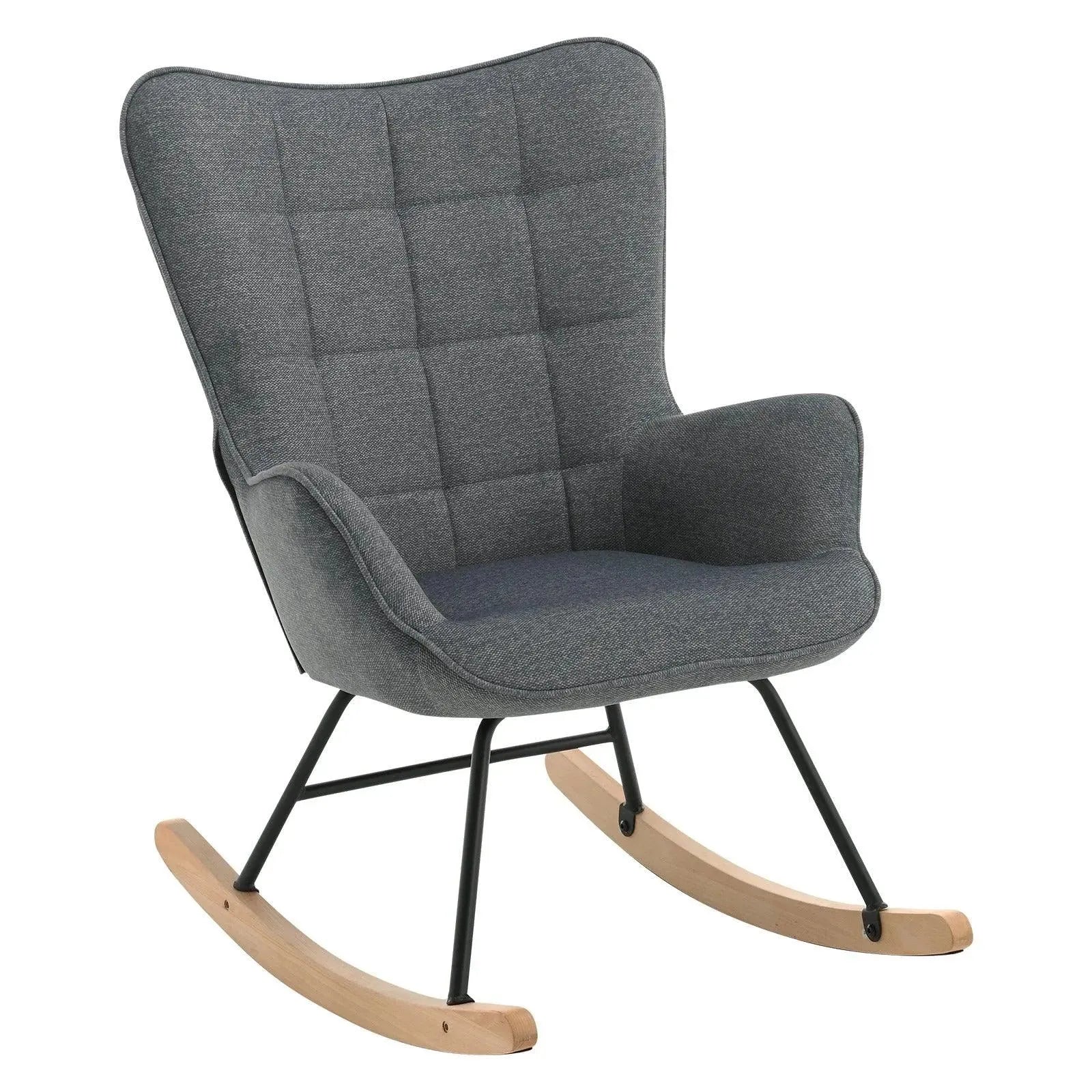 Feronza™ Volwassen Schommelstoel – Gevoerde Relaxfauteuil voor Woonkamer, Slaapkamer, Balkon en Tuin - Feronza