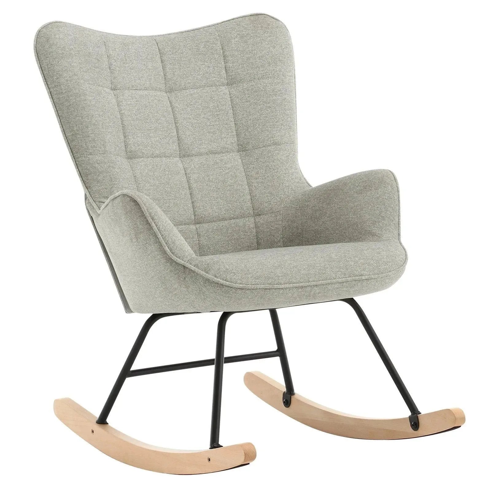 Feronza™ Volwassen Schommelstoel – Gevoerde Relaxfauteuil voor Woonkamer, Slaapkamer, Balkon en Tuin - Feronza