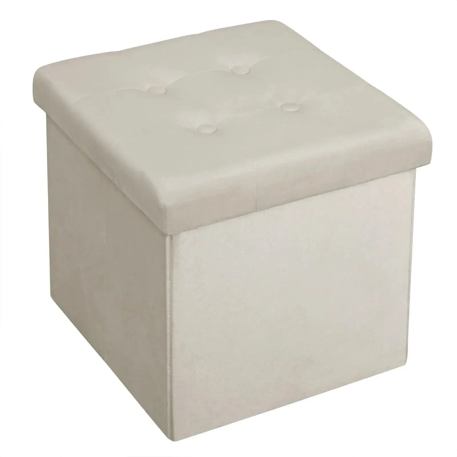 Feronza™ Vouwbare Opberg Ottoman Stoel Grijs Beklede Voetenbank Linnen Dressing Tafel Kruk Pouf Bank Verwijderbare Cover - Feronza