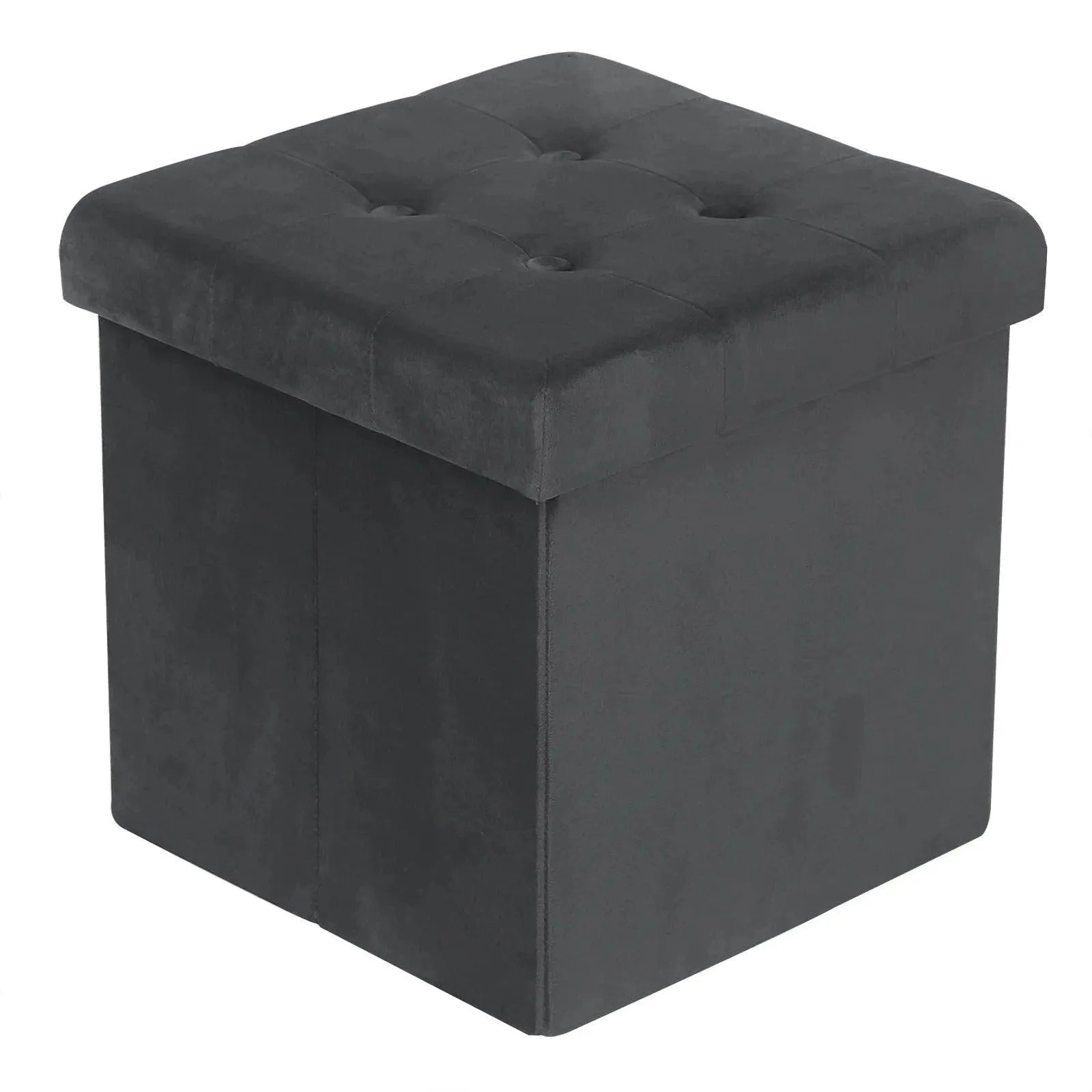 Feronza™ Vouwbare Opberg Ottoman Stoel Grijs Beklede Voetenbank Linnen Dressing Tafel Kruk Pouf Bank Verwijderbare Cover - Feronza