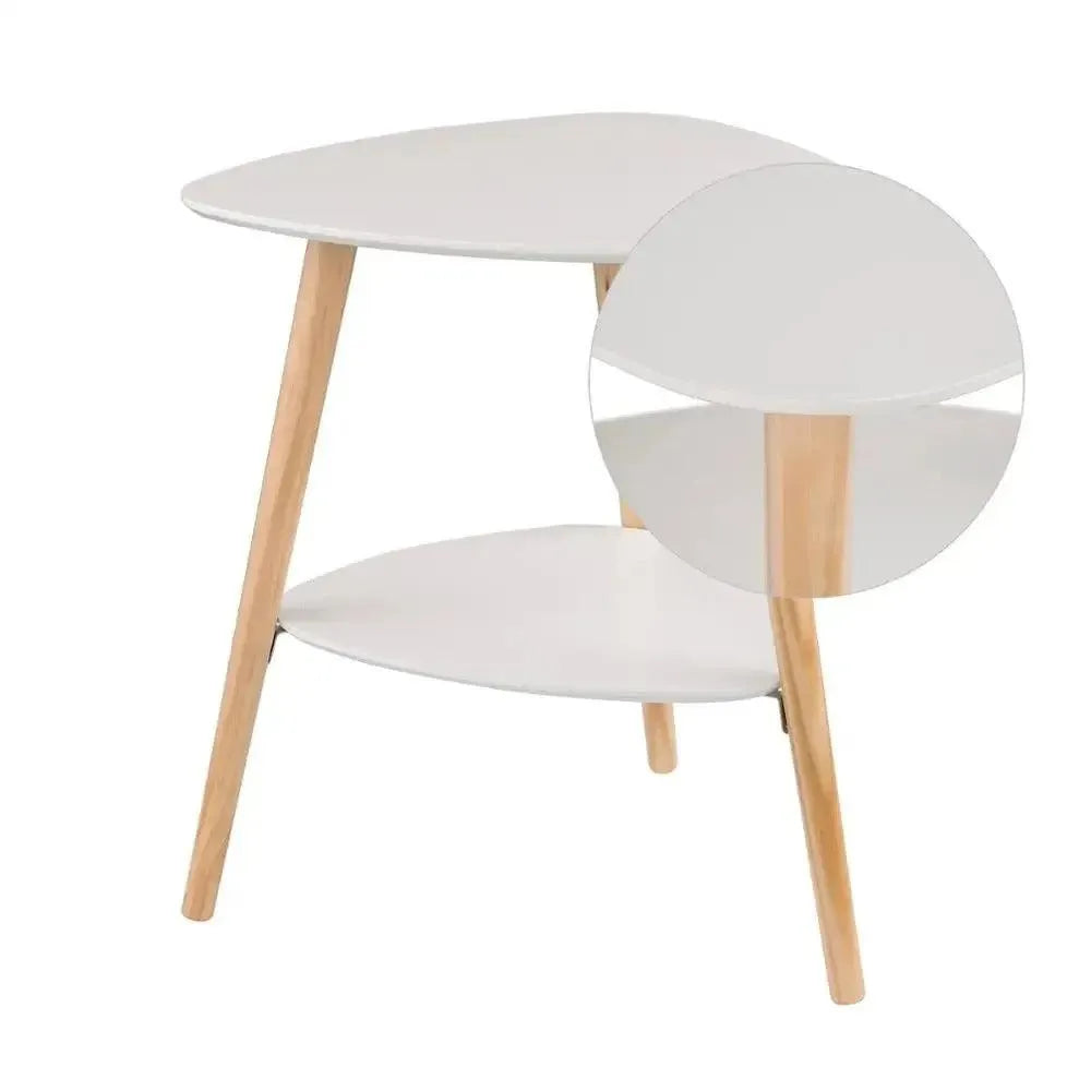 Feronza™ Wit Side Table met 2 Opbergruimtes - 50x40x55 cm - Feronza