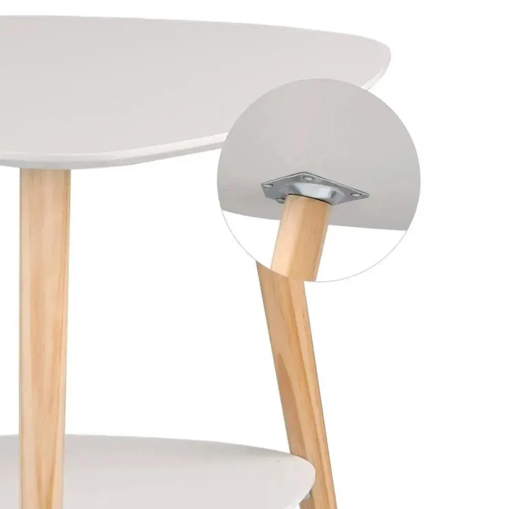 Feronza™ Wit Side Table met 2 Opbergruimtes - 50x40x55 cm - Feronza