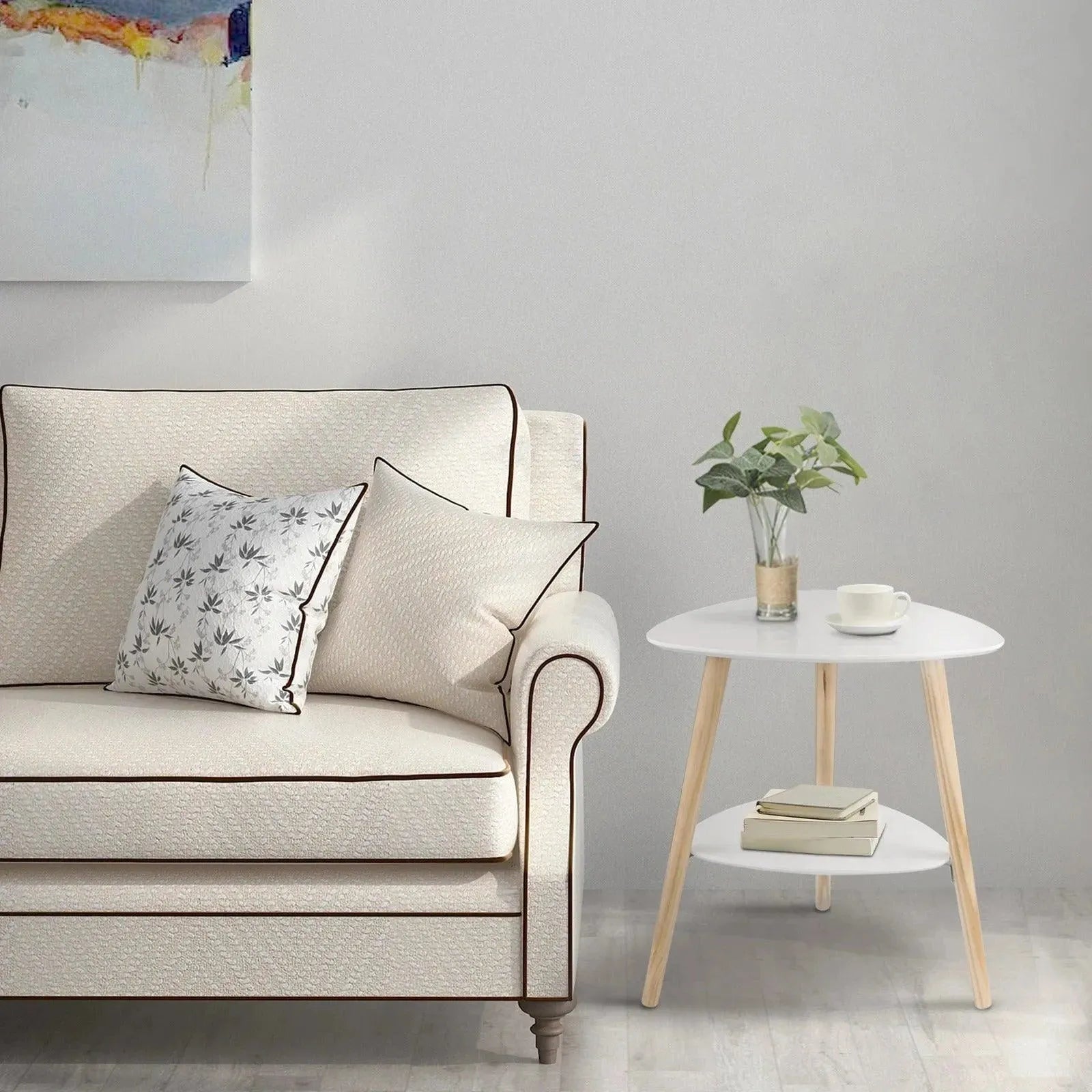 Feronza™ Wit Side Table met 2 Opbergruimtes - 50x40x55 cm - Feronza