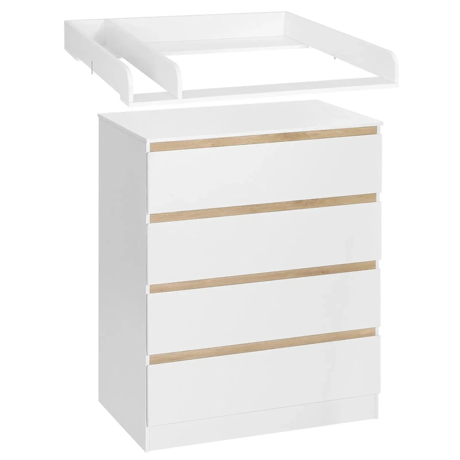 Feronza™ Witte Verschoontafel met 4 Laden - 80x75x109,2 cm - Feronza