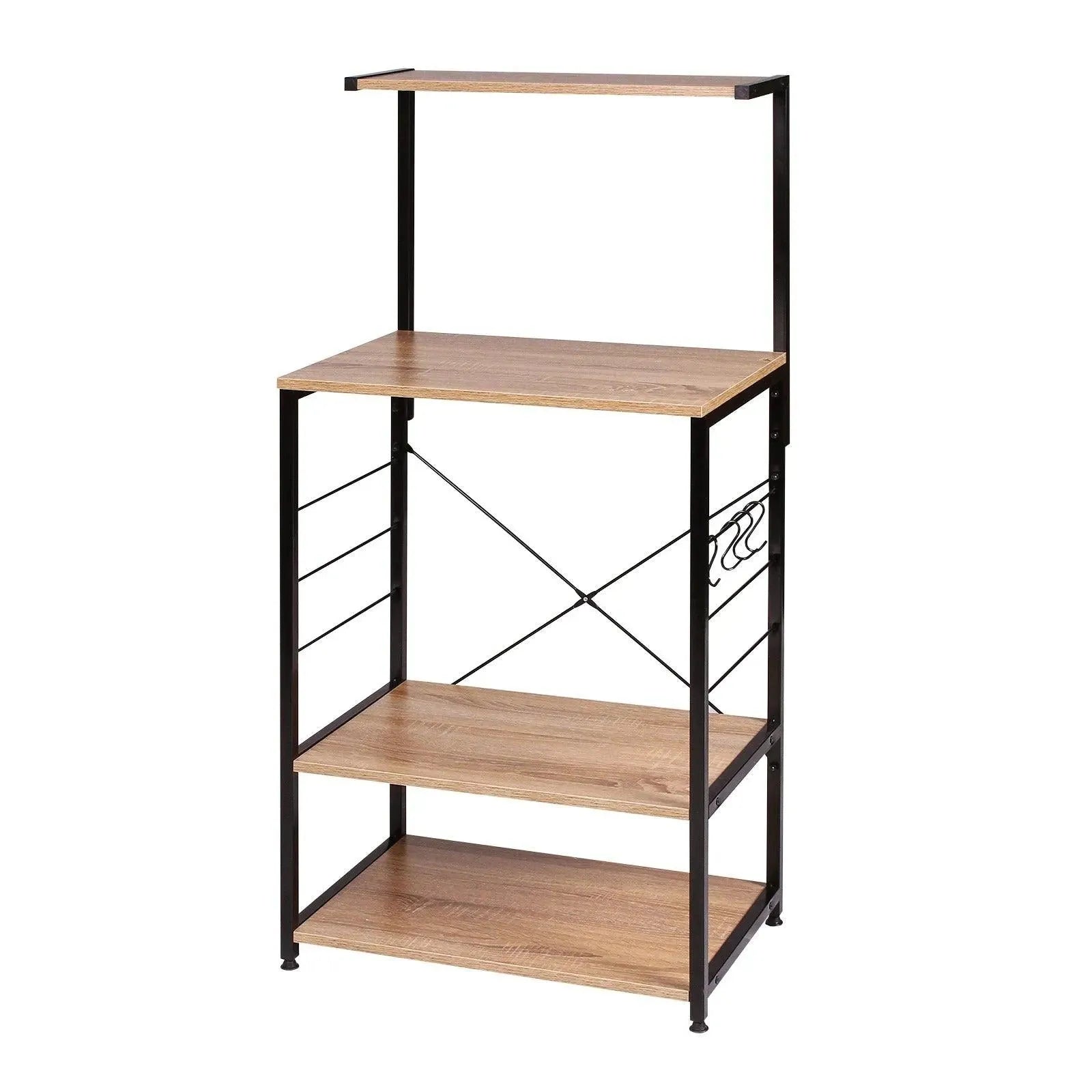 Feronza™ Zwaar Belastbare Magnetron Plank Met Kast – 4 Planken Opbergrek Voor Keuken – Met 4 Haken - Feronza